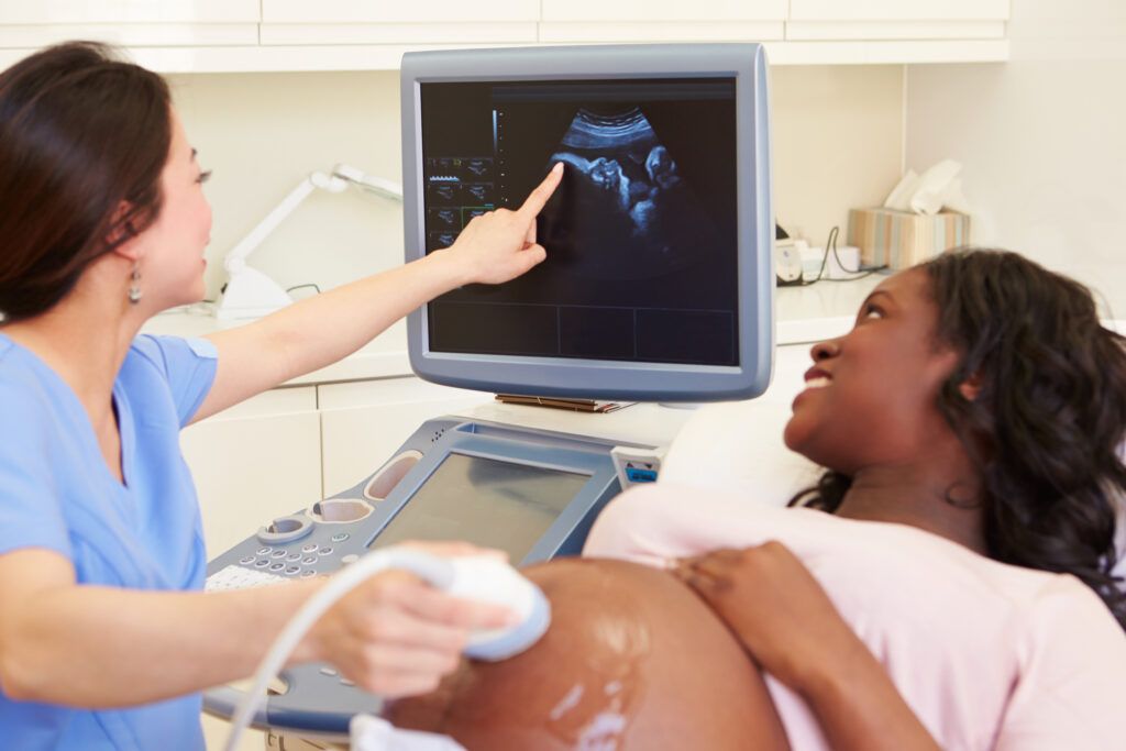 Pregnant Woman Having 4D Ultrasound Scan